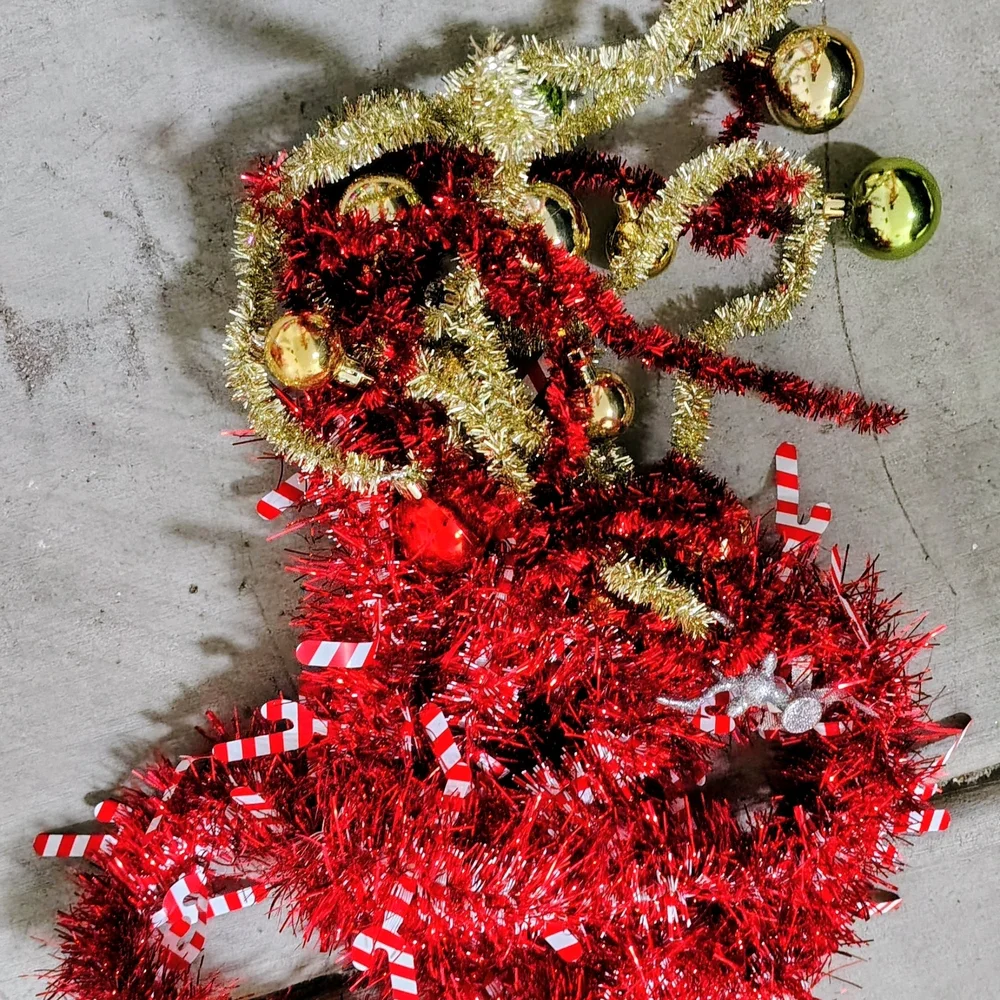 Assorted Decorative Ribbons in Gold, Silver, and Red